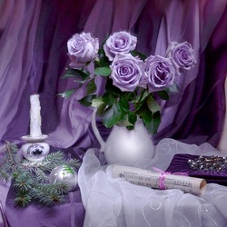 Пазл: Сиреневые розы