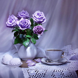 Пазл: Сиреневые розы
