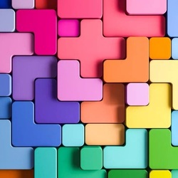 Пазл: Цветные кубики