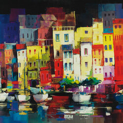 Пазл: Цветные дома