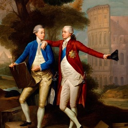 Пазл: Братья Франтишек и Казимир Ржевуские на фоне Колизея 