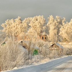 Пазл: Зима в деревне