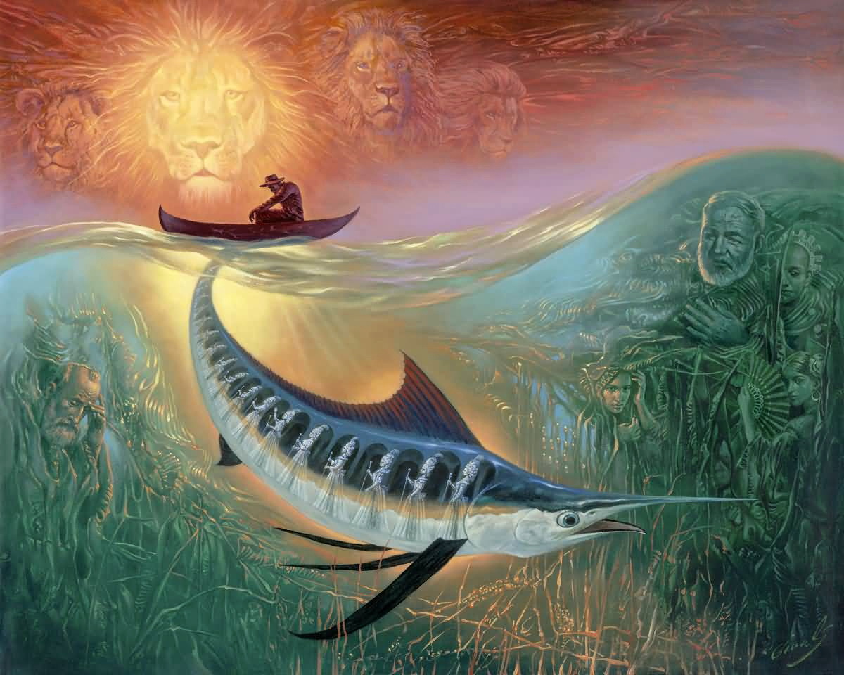 Восход золотой рыбы, художник Michael cheval surrealistic