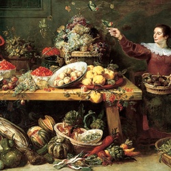 Пазл: Натюрморт с фруктами и овощами