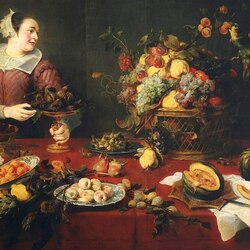 Пазл: Натюрморт с фруктами и служанка