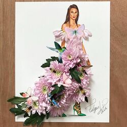 Пазл: Платье из хризантемы