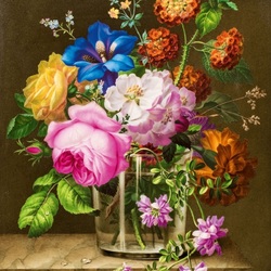 Пазл: Букет цветов в стакане