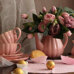 Пазл: Чай в с розами