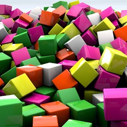 Пазл: Разноцветные кубы