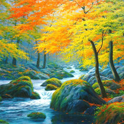 Пазл: Осенний ручей