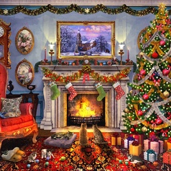Пазл: Рождественский интерьер