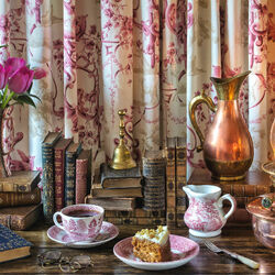 Пазл: Чаепитие с тюльпанами