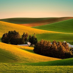 Пазл: Дом в центре поля