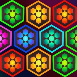 Пазл: Цветные соты