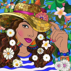 Пазл: Девушка в шляпе