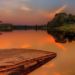 Пазл: Закат на реке