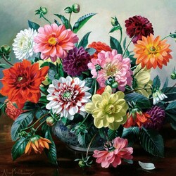 Пазл: Георгины