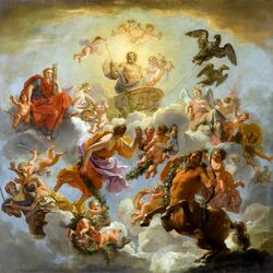 Пазл: Юпитер на колеснице между Правосудием и Благочестием