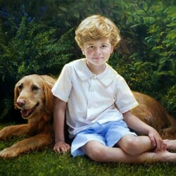 Пазл: Мальчик с собакой