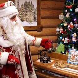 Пазл: Дед Мороз в своем  тереме