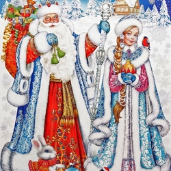 Пазл: Дед Мороз и Снегурочка