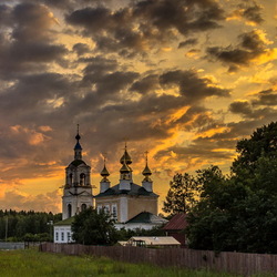 Пазл: Храм на закате