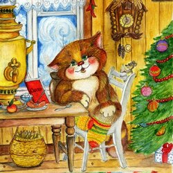 Пазл: В гостях у кошечки