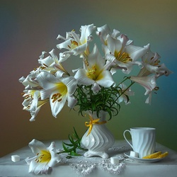 Пазл: Белые лилии 