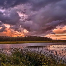 Пазл: Закат после дождя