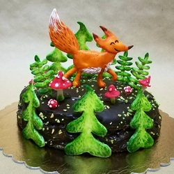 Пазл: Лиса в ёлках