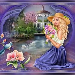 Пазл: Синий фон