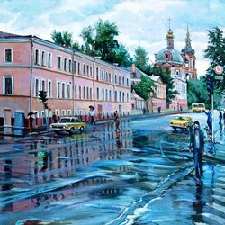 Пазл: Летний дождь в Москве