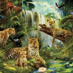 Пазл: Леопарды