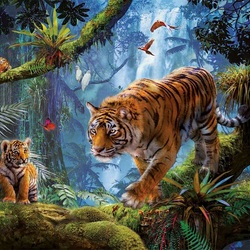 Пазл: Тигры