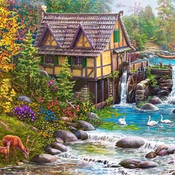 Пазл: Водяная мельница