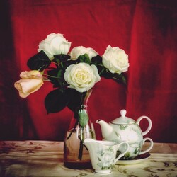 Пазл: Букет белых роз