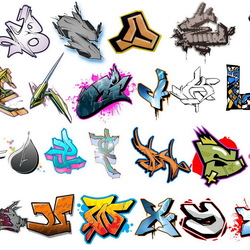 Пазл: Алфавит в стиле графити