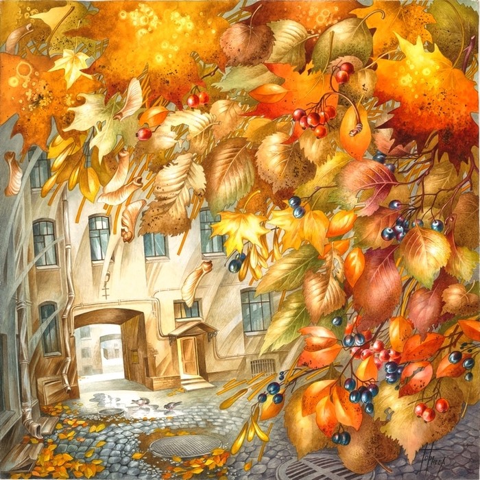 Пазл « Осень за окном» из 100 элементов | Собрать онлайн пазл №21885