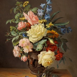 Пазл: Букет цветов в вазе