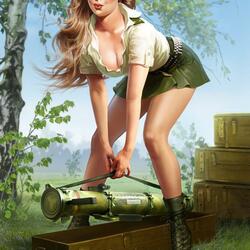 Пазл: Девушка с оружием