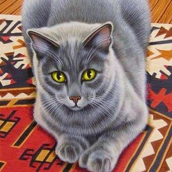 Пазл: Кот на ковре
