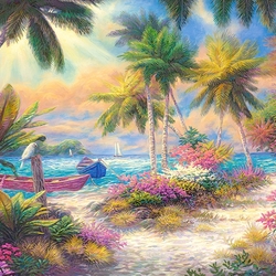 Пазл: Море, пальмы и песок