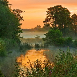 Пазл: Закат на реке