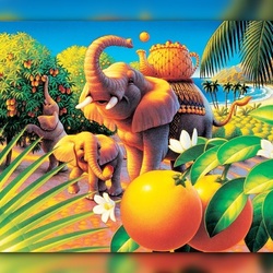 Пазл: Индийские слоны