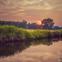 Пазл: Речка и закат