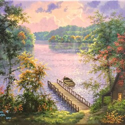 Пазл: Утро на реке