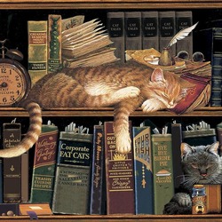 Пазл: Коты и книги