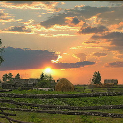 Пазл: Деревенский закат
