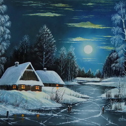 Пазл: Зимняя ночь