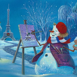 Пазл: Французский снеговик